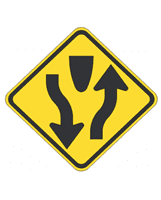 W6-1 Divided Highway Sign