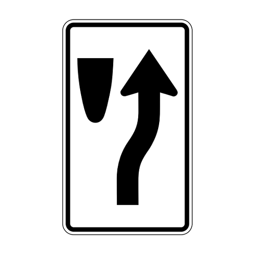 R4-7c Narrow Keep Right Sign