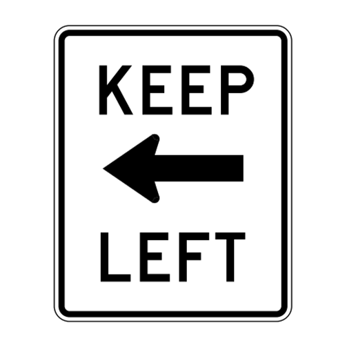 R4-8a Keep Left Horizontal Arrow Sign