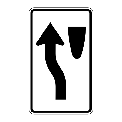 R4-8c Narrow Keep Left Sign