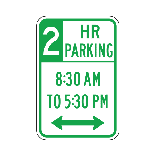 R7-108DBL 2 Hour Parking Sign