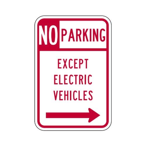R7-111R No Parking Except Electric Vehicle Sign