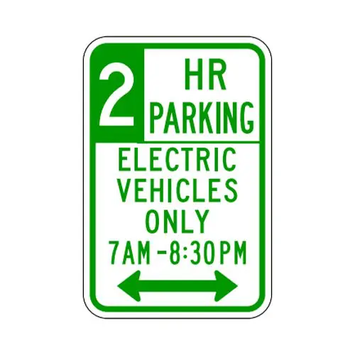 R7-112a 2 HR Parking 7AM - 8:30PM Electric Vehicles Sign