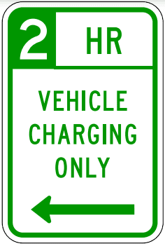 R7-114 2 HR Vehicle Charging Only Sign