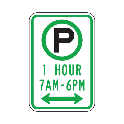 R7-23aDBL Parking Times One Hour Sign