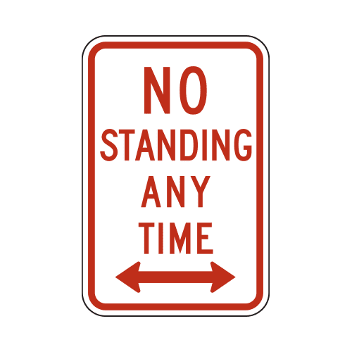 R7-4D No Standing Any Time Sign