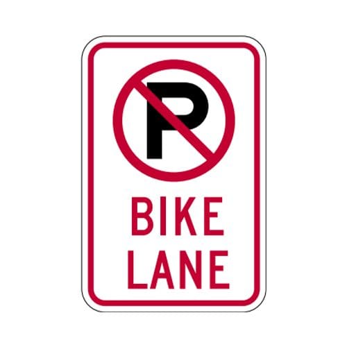 R7-9a No Parking Bike Lane Sign