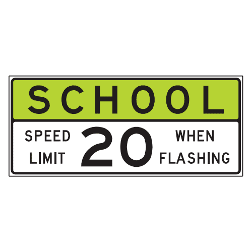 S6-1T Rectangle 20 MPH School Zone Sign