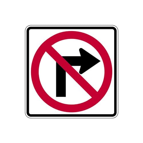 R3-1 No Right Turn Sign