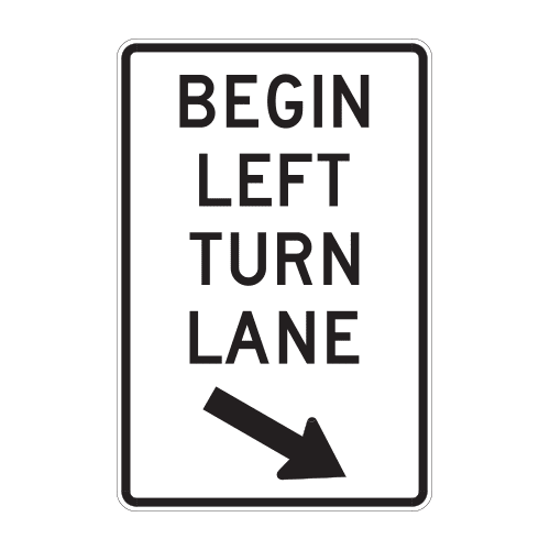 R3-20L Begin Left Turn Lane Sign