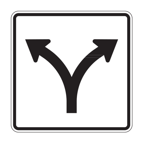 R3-8cT Dividing Lane Sign
