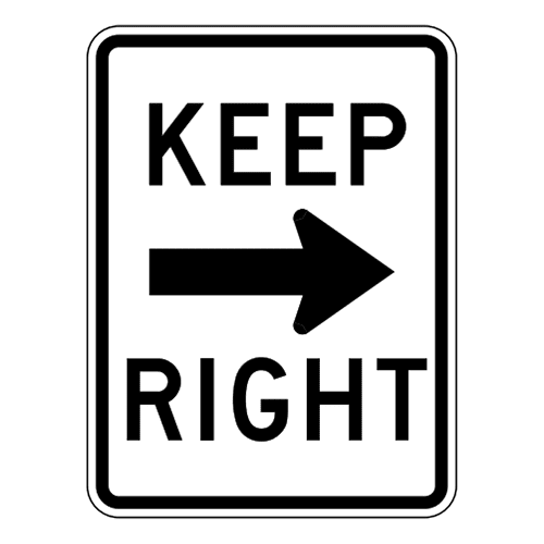 R4-7a Keep Right Horizontal Arrow Sign