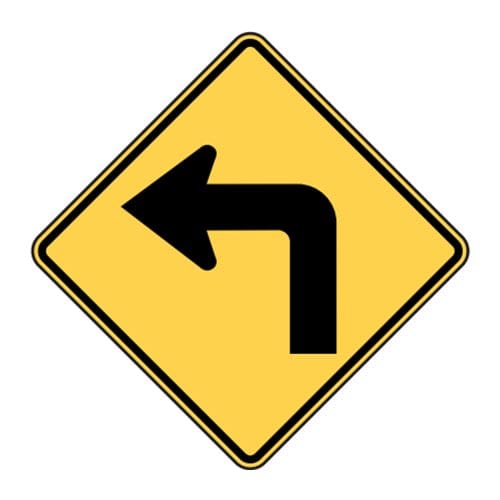 W1-1L Left Turn Sign