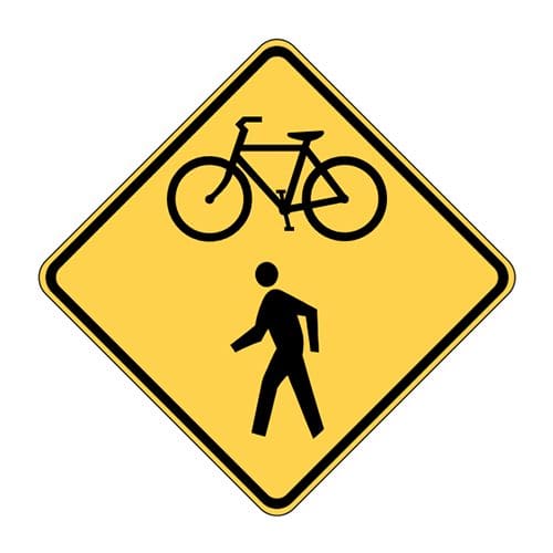 W11-15 Bicycle & Pedestrian Crossing Sign