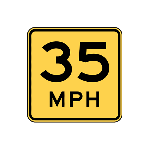 W13-1P Advisory Speed Sign