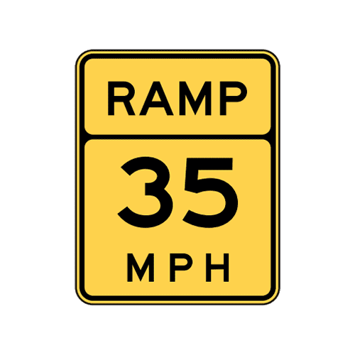W13-3 Advisory Ramp Speed Sign