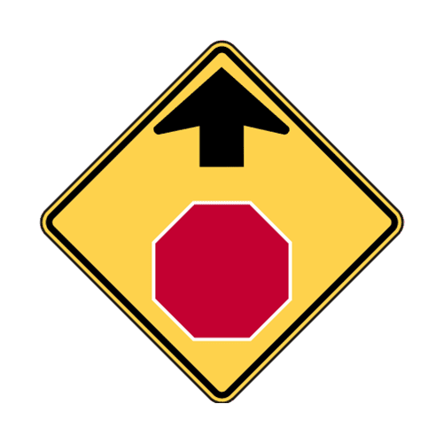 W3-1 Stop Ahead Sign