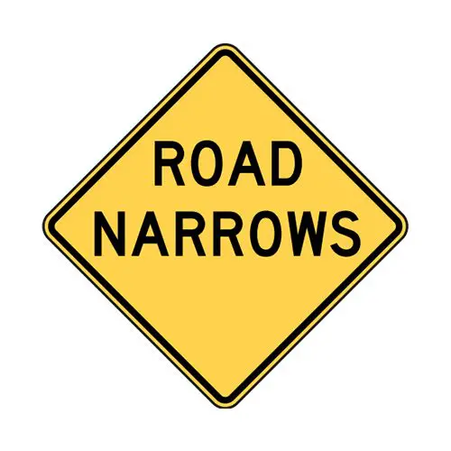 W5-1 Road Narrows Sign