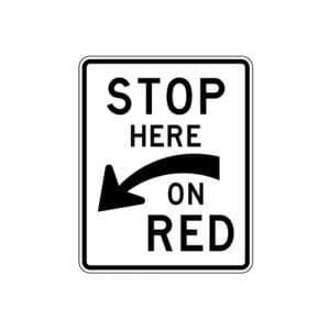 R10-6aL Stop Here on Red (Left Arrow) Sign https://translineinc.com/wp ...