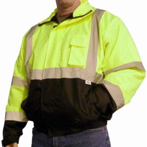 Lime/black bomber jacket