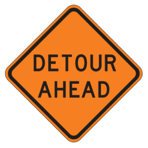 CW20-2D Detour Ahead Sign