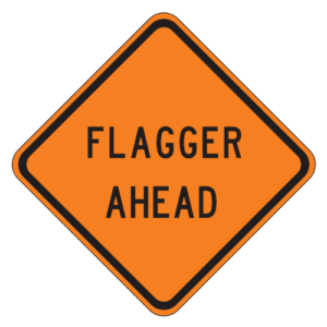 CW20-7aD Flagger Ahead Sign