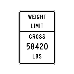 R12-1T Weight Limit Sign