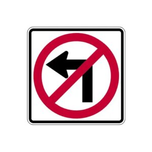 R3-2 No Left Turn Sign