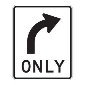 R3-5R Right Turn Only Sign