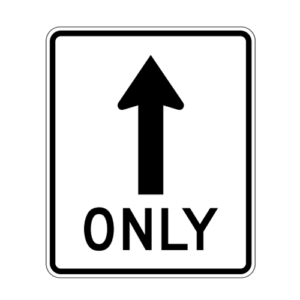 R3-5a Straight Only Sign