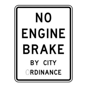 R5-4aT No Engine Brake Sign