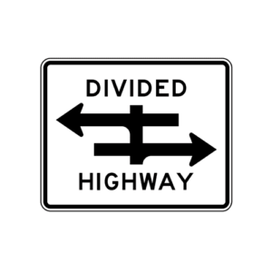 R6-3 Divided Highway Sign