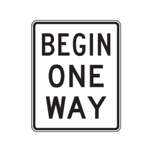 R6-6 Begin One Way Sign