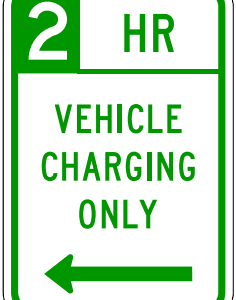 R7-114 2 HR Vehicle Charging Only Sign
