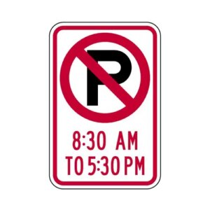 R7-2 No Parking Symbol with Time Sign