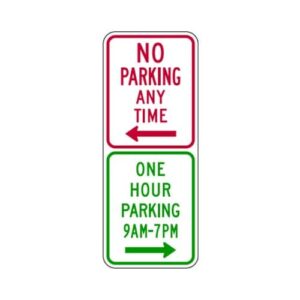 R7-200a No Parking Anytime/One Hour Parking Sign