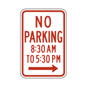 R7-2aR No Parking Right Arrow Sign