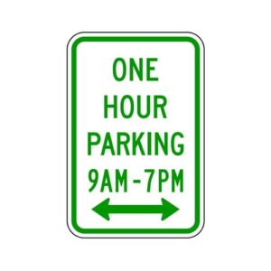R7-5DBL One Hour Parking Times with Double Arrow Sign