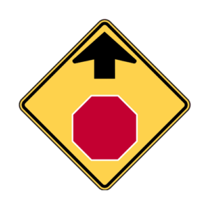 W3-1 Stop Ahead Sign