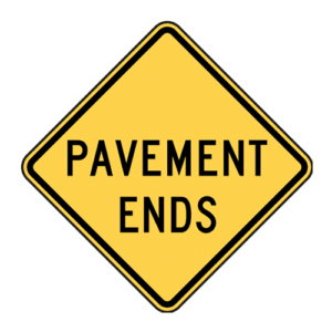 W8-3 Pavement Ends Sign