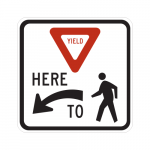 R1-5L Yield Here to Pedestrians Sign