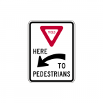 R1-5aL Yield Here to Pedestrians Sign