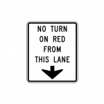 R10-11d No Turn on Red Except from This Lane Sign
