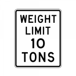 R12-1 Weight Limit 10 Tons Sign