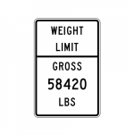 R12-1T Weight Limit Sign