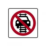 R15-6 No Motor Vehicles on Tracks Sign