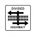 R15-7 Rail Divided Highway Sign