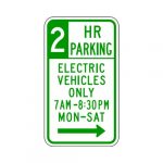 R7-112bR Time Limit Electric Vehicles Parking Sign