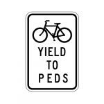 R9-6 Bikes Yield To Peds Sign