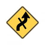 W1-10eR Right Curve with Cross Road Sign